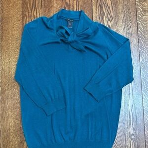 Ann Taylor Bow Top Dark Teal Size XL